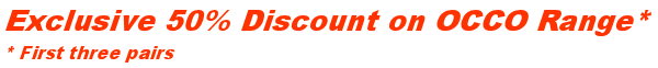 Exclusive 50% discount on OCCO range (first 3 pairs)